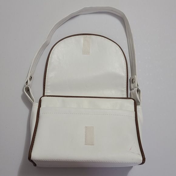 Vintage The Original Florida Keys Embossed Leather Shoulder Handbag Floral White - Picture 4 of 16